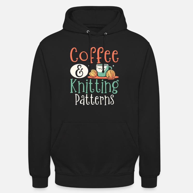Kaffee Stricken Strickerin - Unisex Hoodie - Schwarz