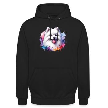 Spitz Zwergspitz Motiv - Unisex Hoodie - Schwarz - Vorne - Alina (178cm) & Michal (187cm)
