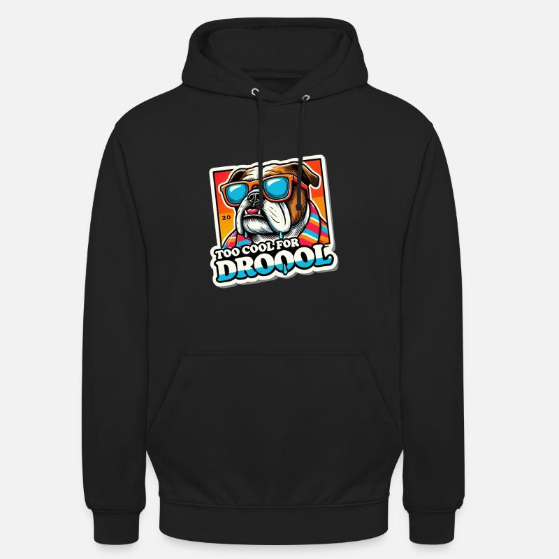 Trop cool pour baver, bouledogue drôle - Sweat-shirt à capuche unisexe - noir