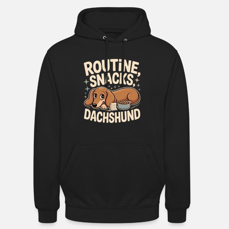 Routine Snacks Dachshund - Unisex Hoodie - black