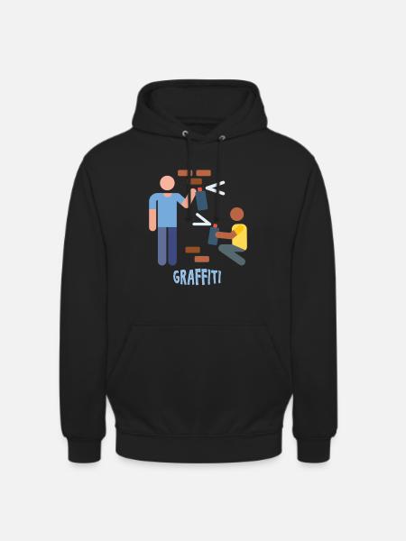 Graffitis - Graffitti - Sweat-shirt à capuche unisexe - noir