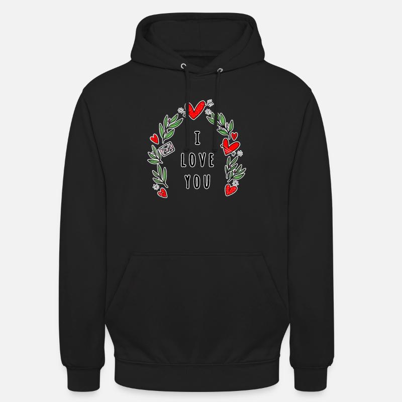 Saint Valentin - Sweat-shirt à capuche unisexe - noir