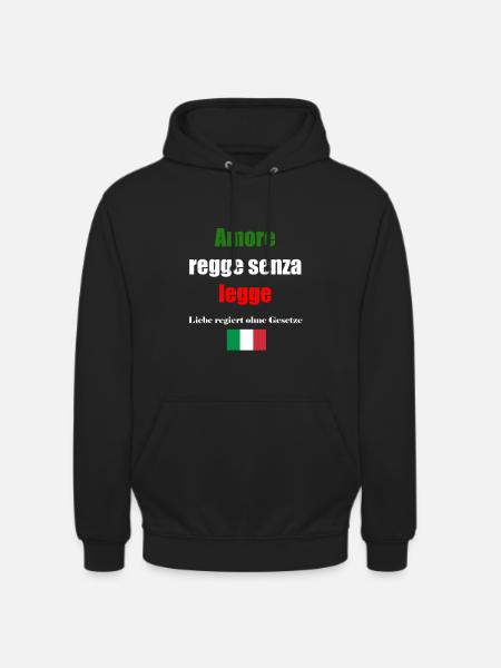 l’italien, le proverbe italien - Sweat-shirt à capuche unisexe - noir