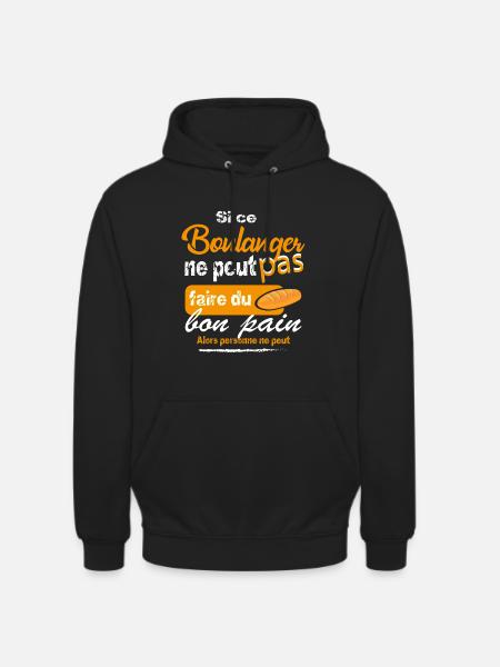 Boulanger - Sweat-shirt à capuche unisexe - noir