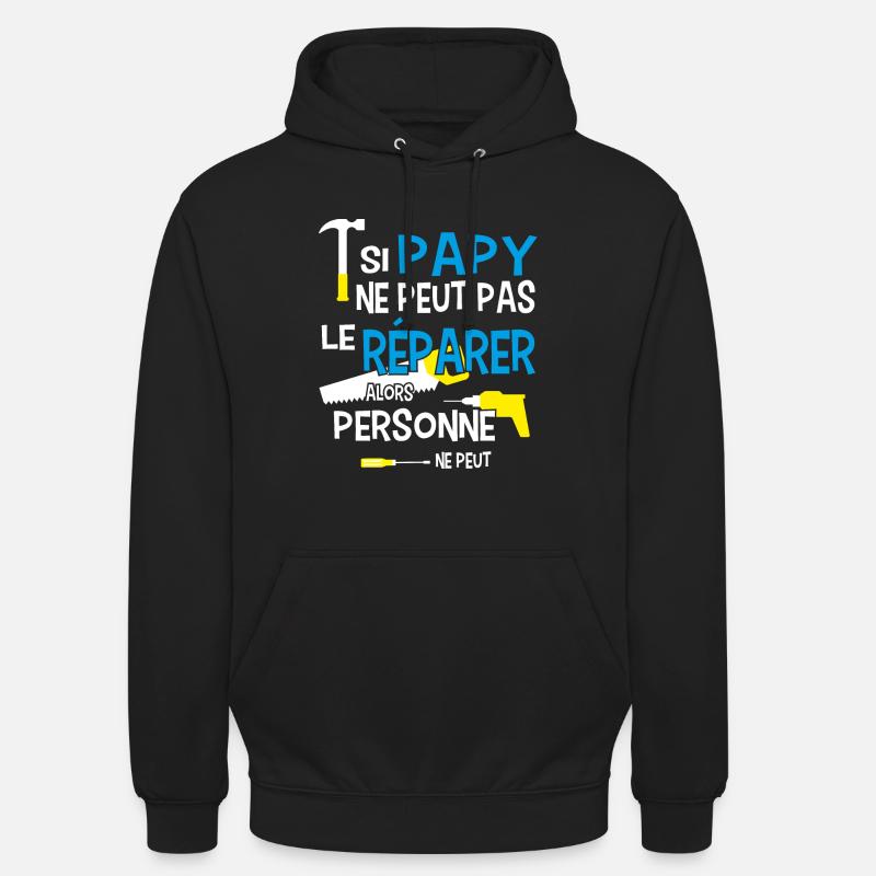 Papy bricoleur bricolage - Sweat-shirt à capuche unisexe - noir