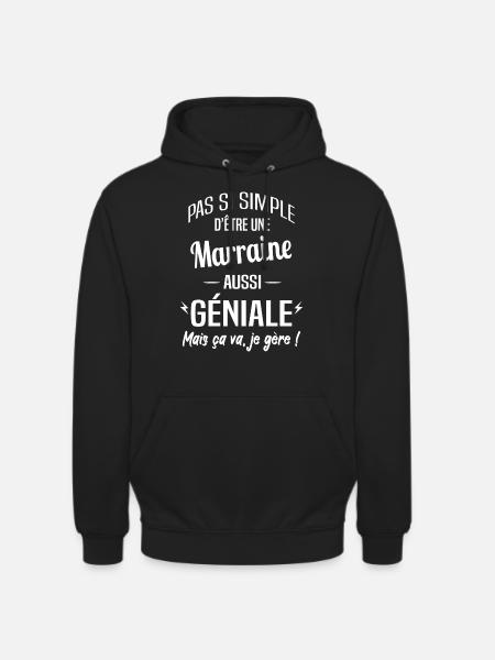 Marraine - Sweat-shirt à capuche unisexe - noir