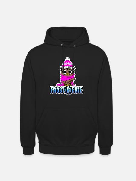 Frost(b)eule - Frierende Eule - Unisex Hoodie - Schwarz