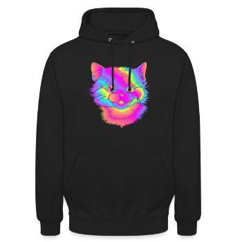 Psycho cat - Unisex Hoodie - black - Front - Alina (178cm) & Michal (187cm)
