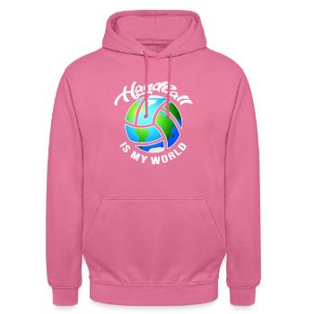 handball handballspieler handball-welt - Unisex Hoodie - Pink - Vorne - Alina (178cm) & Michal (187cm)