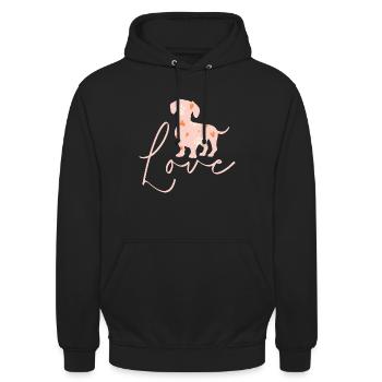 Dachshund Dachshund Dog - Unisex Hoodie - black - Front - Alina (178cm) & Michal (187cm)