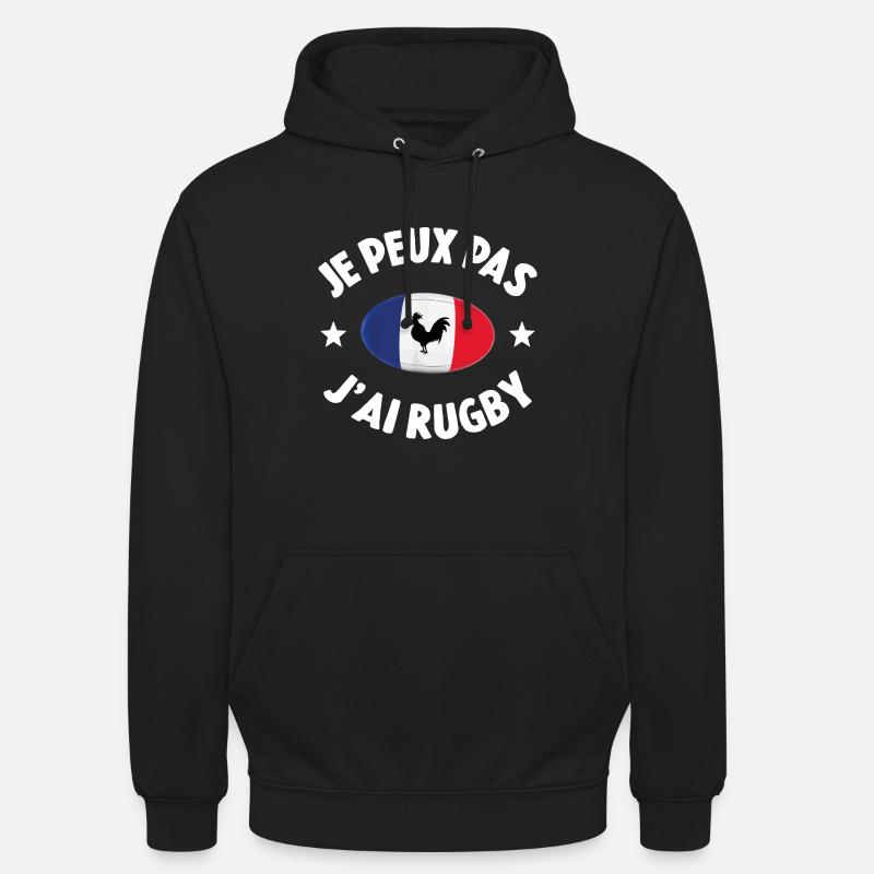 Je Peux Pas J'ai Rugby - Sweat-shirt à capuche unisexe - noir