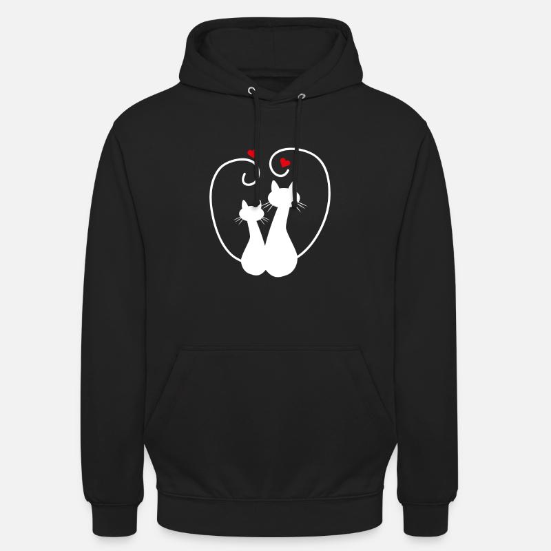 les chats aiment - Sweat-shirt à capuche unisexe - noir