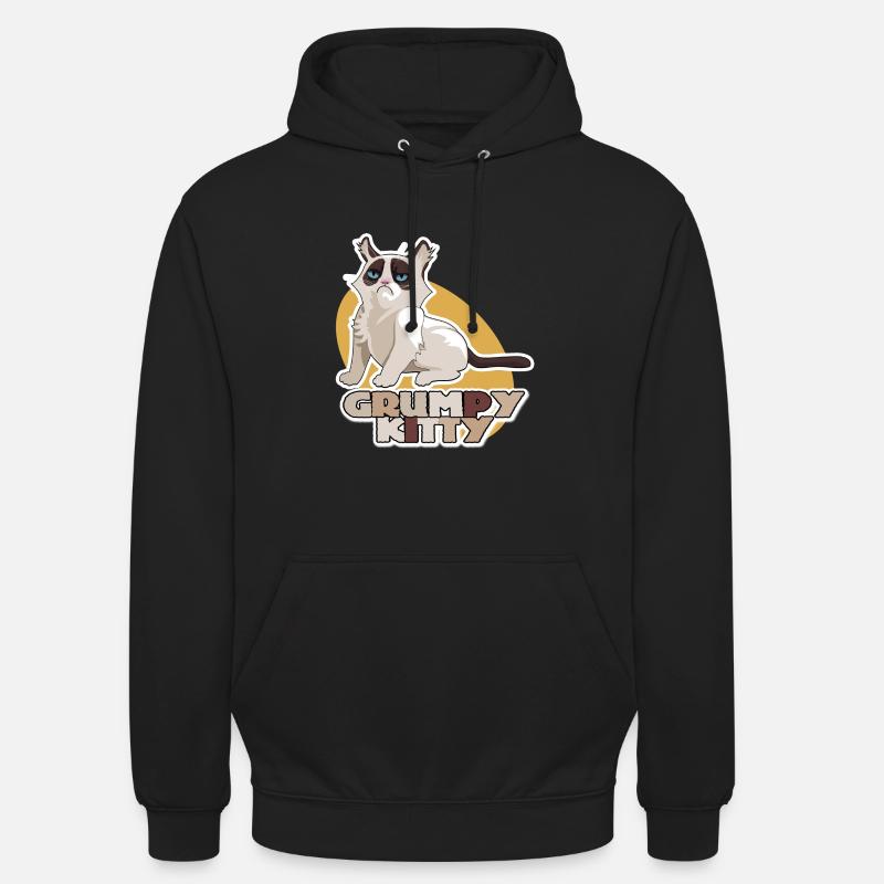 Grumpy Kitty Shirt - Unisex Hoodie - Schwarz