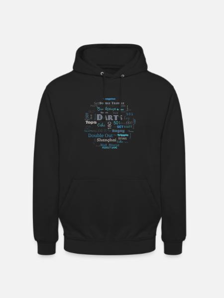 Dart - Word Cloud Blue - Unisex Hoodie - black