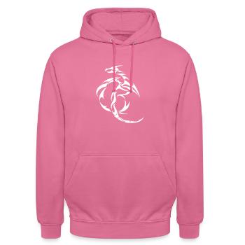 Tattoo Tribal Dragon Drachen Shirt - Unisex Hoodie - Pink - Vorne - Alina (178cm) & Michal (187cm)