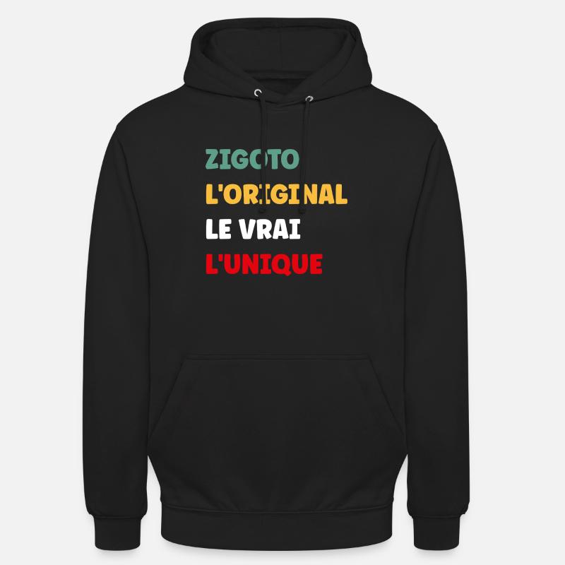 Zigoto - Sweat-shirt à capuche unisexe - noir
