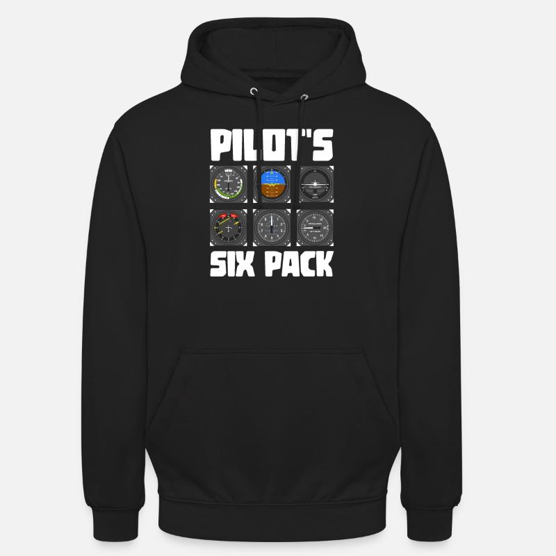 Pilot Sixpack Geschenkidee - Unisex Hoodie - Schwarz
