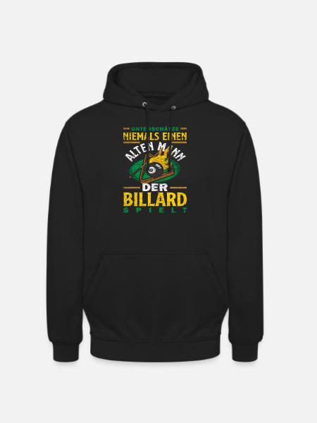 Billard Alter Mann - Unisex Hoodie - Schwarz