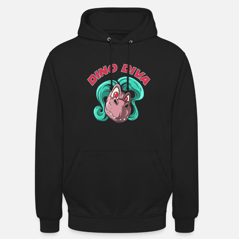 Dino Diva Dinosaure - Sweat-shirt à capuche unisexe - noir