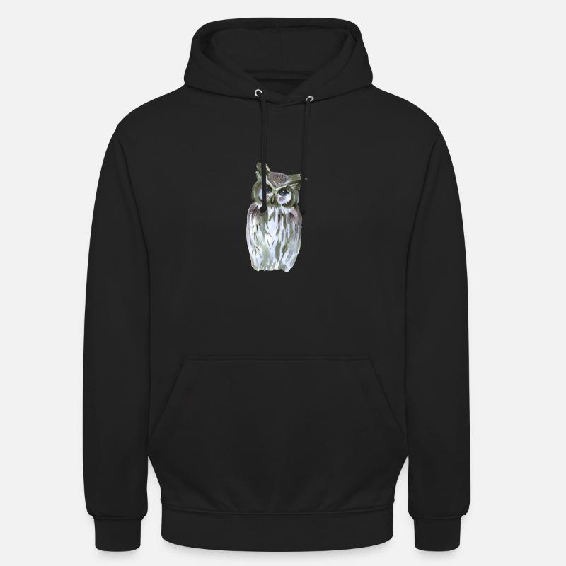 Eule - Unisex Hoodie - Schwarz