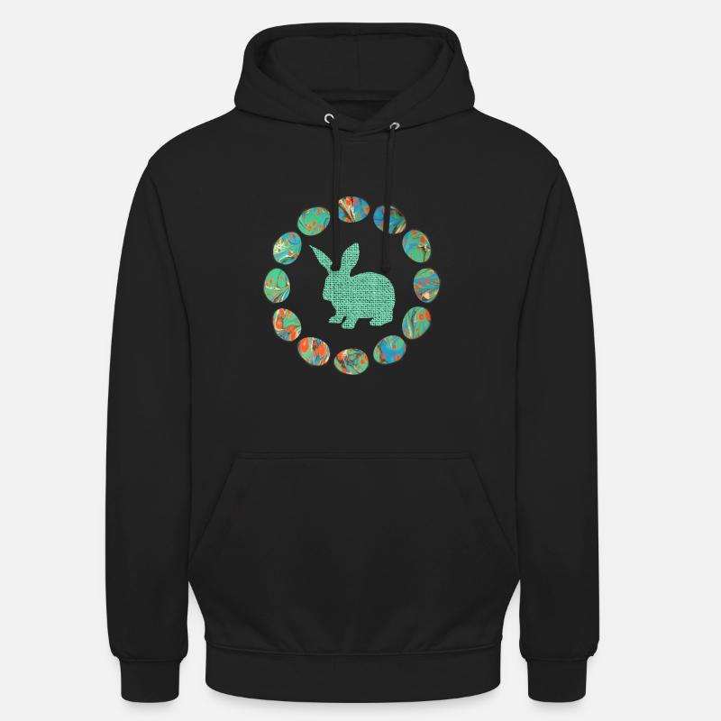 hase im eierkranz e 4 - Sweat-shirt à capuche unisexe - noir