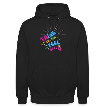 Besser denken, besser fühlen - positives Denken - Unisex Hoodie - Schwarz - Vorne - Alina (178cm) & Michal (187cm)