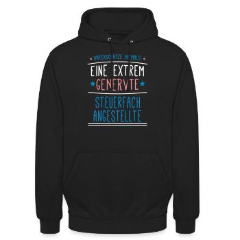 Steuerfachangestellte Beruf - Geschenk - Unisex Hoodie - Schwarz - Vorne - Alina (178cm) & Michal (187cm)