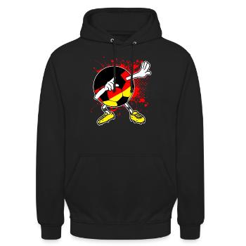 Deutschland Fußball WM Nationalmannschaft - Unisex Hoodie - Schwarz - Vorne - Alina (178cm) & Michal (187cm)