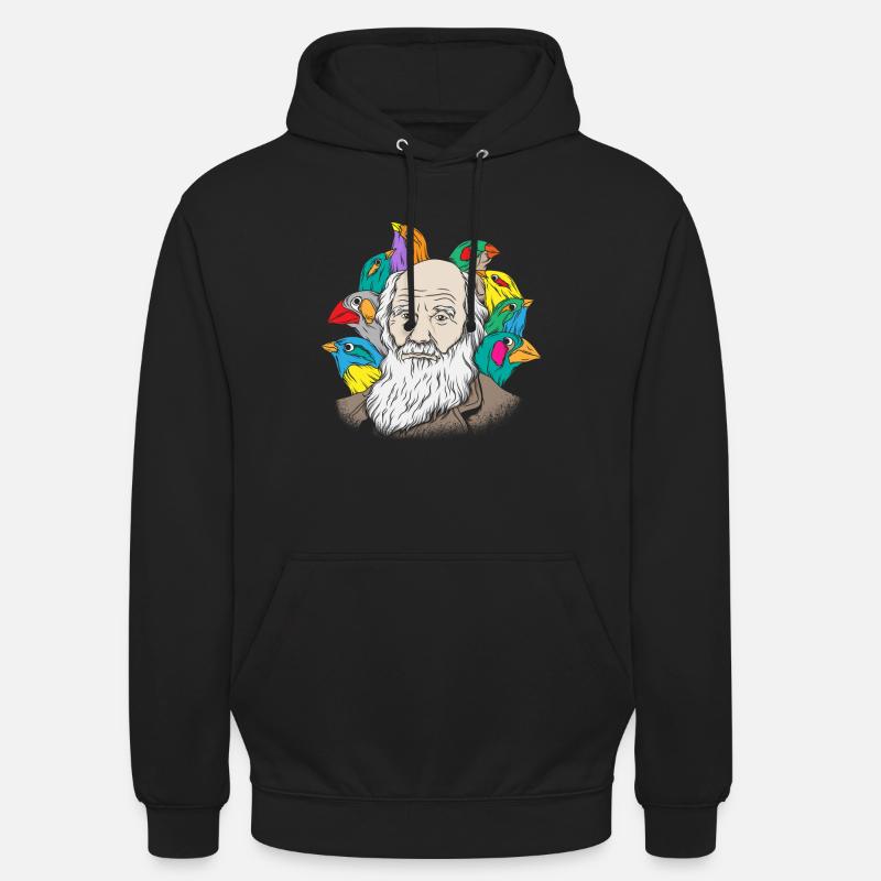 Charles Darwin Portrait Gift Evolution - Sweat-shirt à capuche unisexe - noir