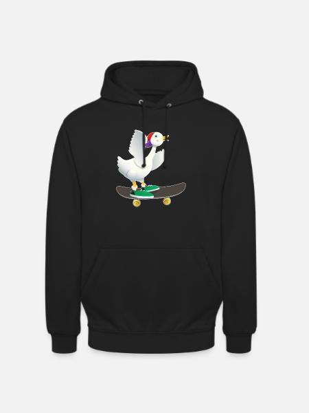 Skater duck - Unisex Hoodie - black