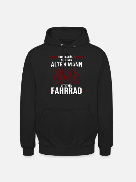Alter Mann Fahrrad - Unisex Hoodie - Schwarz