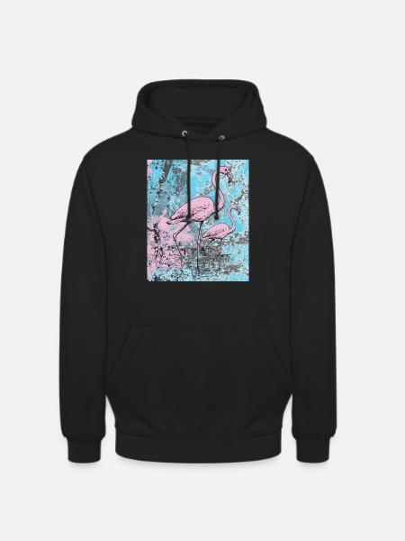 Pink flamingos - Unisex Hoodie - black