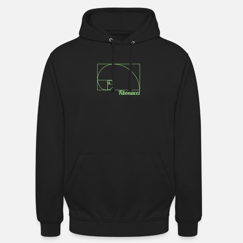 Math Teacher Fibonacci Tshirt Gift in mint - Unisex Hoodie - black