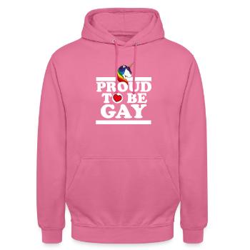 Proud to be gay - Unisex Hoodie - Pink - Vorne - Alina (178cm) & Michal (187cm)
