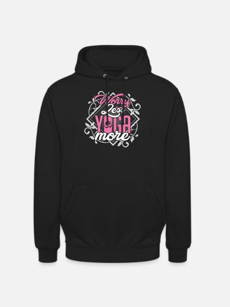 Worry-less yoga - Unisex Hoodie - black
