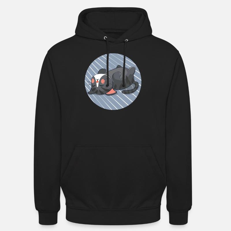 Chat endormi - Sweat-shirt à capuche unisexe - noir