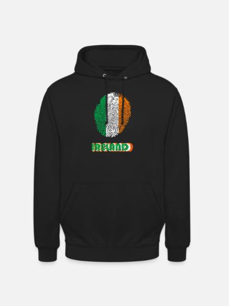 IRLANDE, IRLANDE ADN EMPREINTE DIGITALE - Sweat-shirt à capuche unisexe - noir