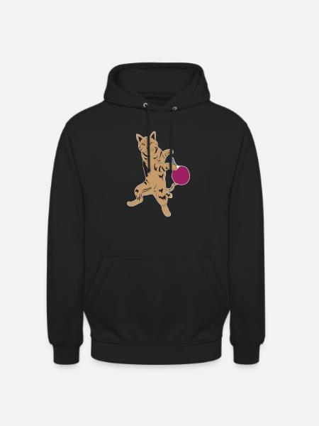 Table tennis cat - Unisex Hoodie - black