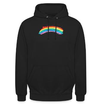 Regenbogen Farben Vintage Geschenk - Unisex Hoodie - Schwarz - Vorne - Alina (178cm) & Michal (187cm)