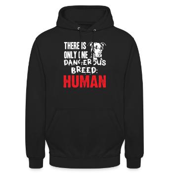 Pit Bull - Nur eine gefährliche Rasse - Mensch - Unisex Hoodie - Schwarz - Vorne - Alina (178cm) & Michal (187cm)