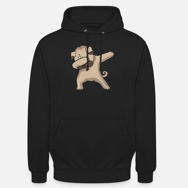 Lustiges dabbing Mops Hunde Dab Dance Geschenk - Unisex Hoodie - Schwarz