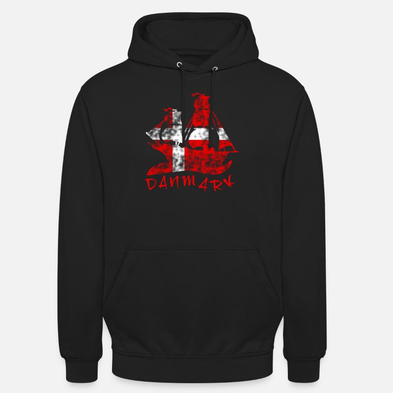 Drapeau danois - Sweat-shirt à capuche unisexe - noir