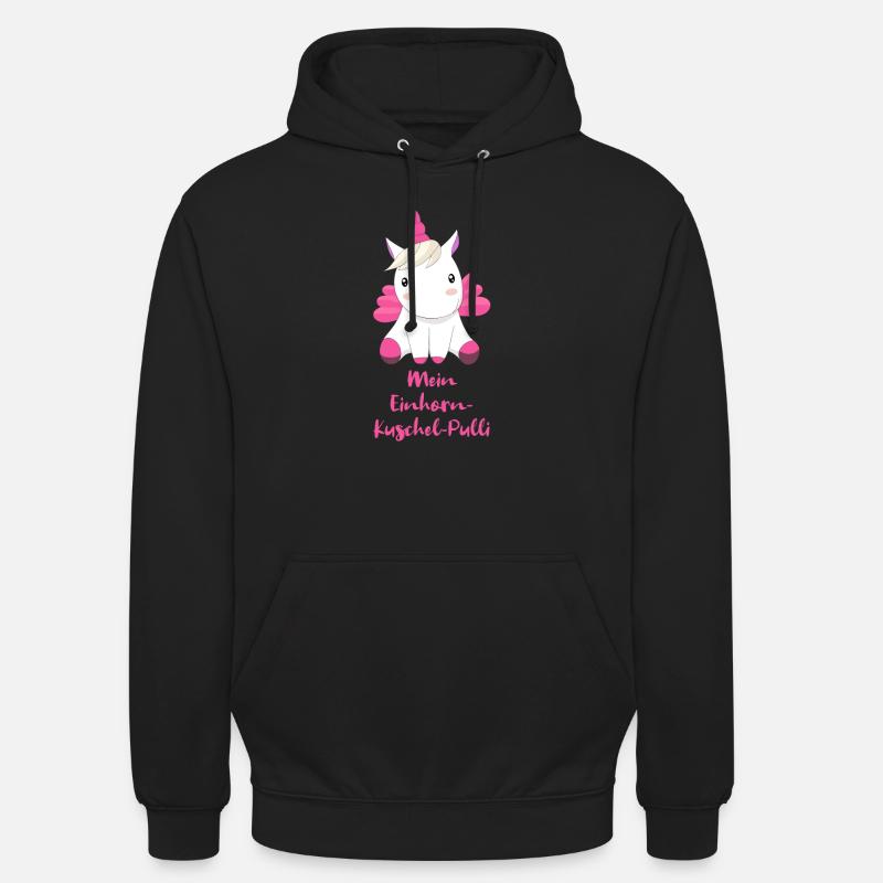 Einhorn Kuschel Pulli - Unisex Hoodie - Schwarz
