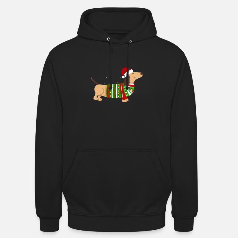 Weihnachten Dackel Dachshund Geschenkidee - Unisex Hoodie - Schwarz