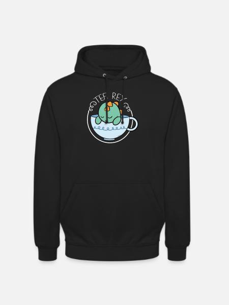 Tea Rex tea tea drinker - Unisex Hoodie - black