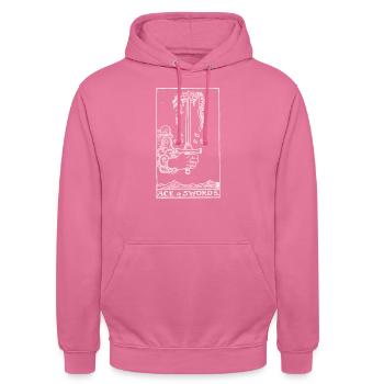 Tarot Card Ace of Swords - Swords Ass Gift - Unisex Hoodie - pink - Front - Alina (178cm) & Michal (187cm)