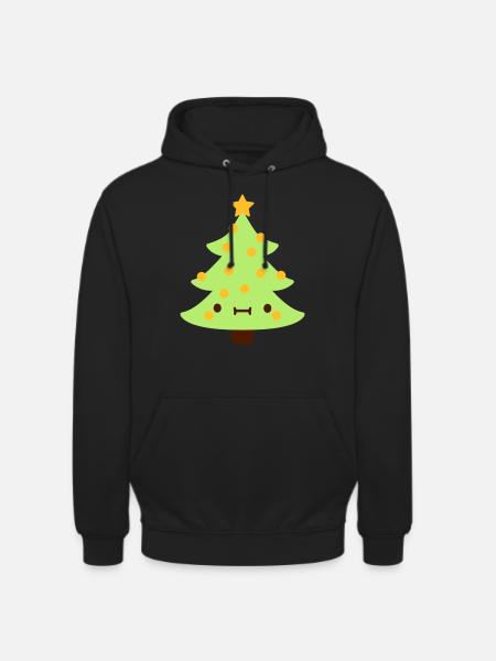 Arbre de Noël avec visage - Sweat-shirt à capuche unisexe - noir