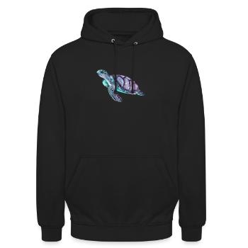 Turtles do not flirt, they twirle. - Unisex Hoodie - black - Front - Alina (178cm) & Michal (187cm)
