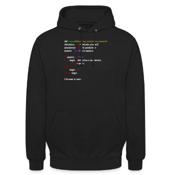 java code - Unisex Hoodie - Schwarz - Vorne - Alina (178cm) & Michal (187cm)