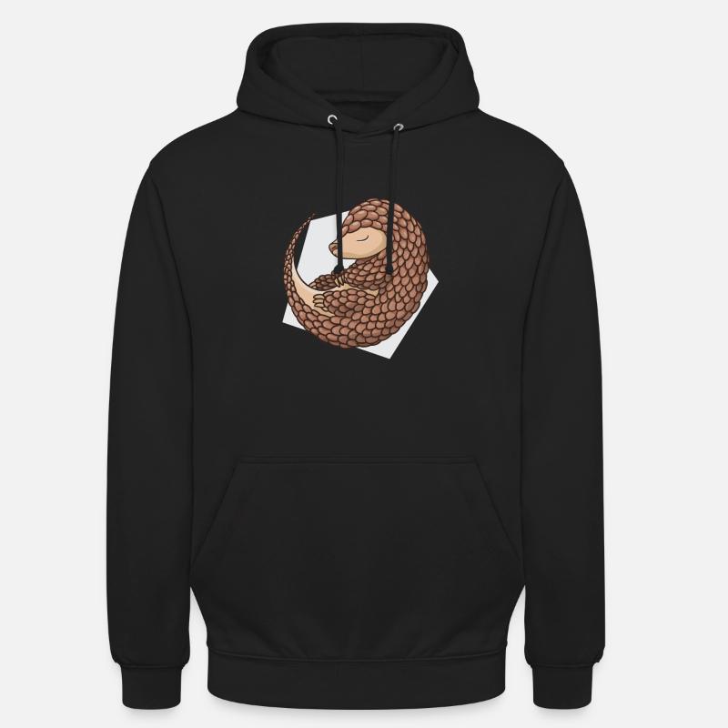Pangolin endormi pangolin animal mignon - Sweat-shirt à capuche unisexe - noir